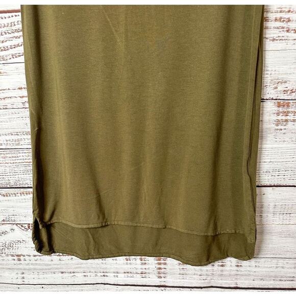 Philosophy Womens Round Neck Short Sleeve High Low Tunic Top Olive Green Size XS - Picture 3 of 11